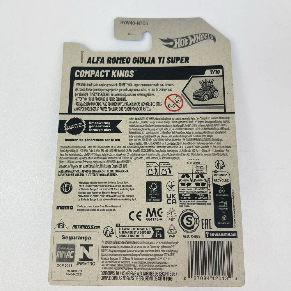2025 Hot Wheels ALFA ROMEO GIULIA TI Super Red Compact Kings In Stock New Case L